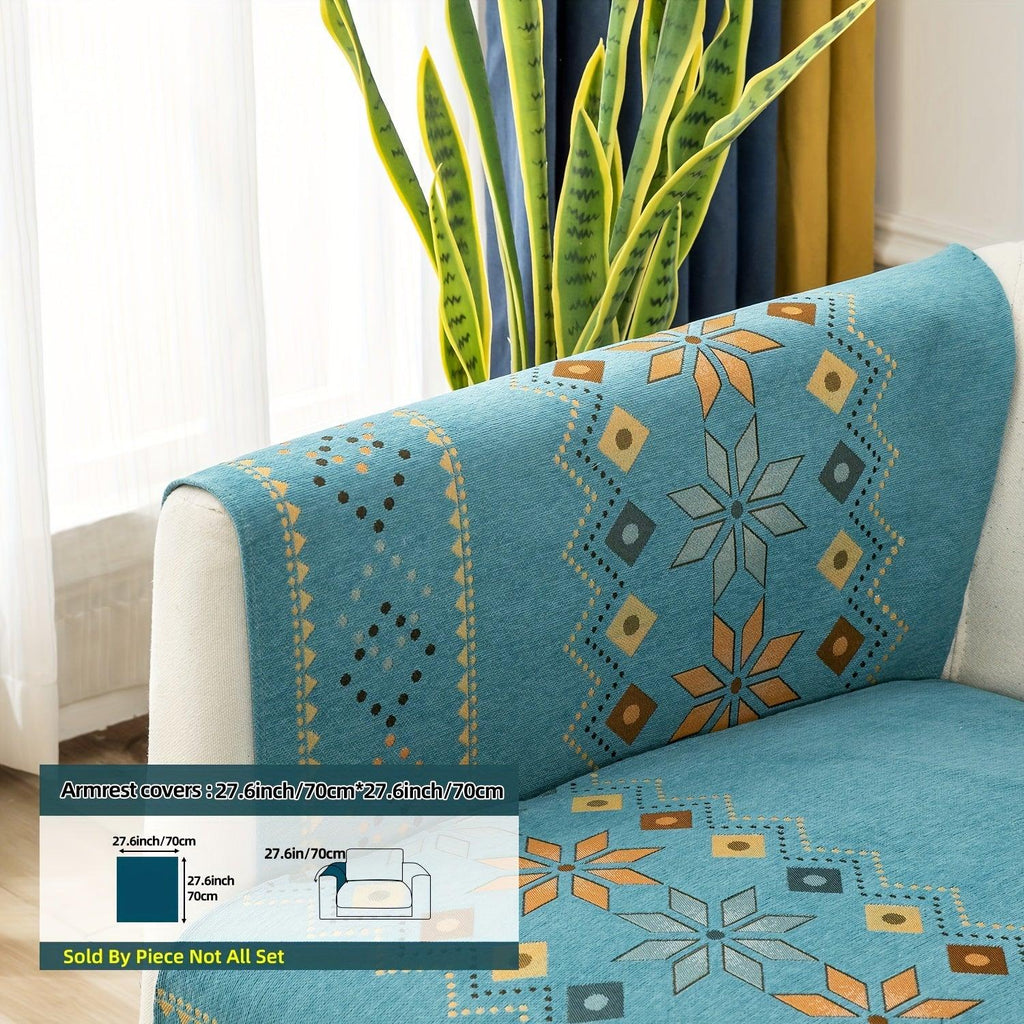 Geometric Bohemian Chenille Slipcovers Pet/Kid Friendly Washable