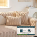 Plush Nordic Sofa Slipcover Kid/Pet Protector, Washable