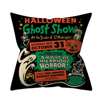 Retro Halloween Throw Pillow Cover