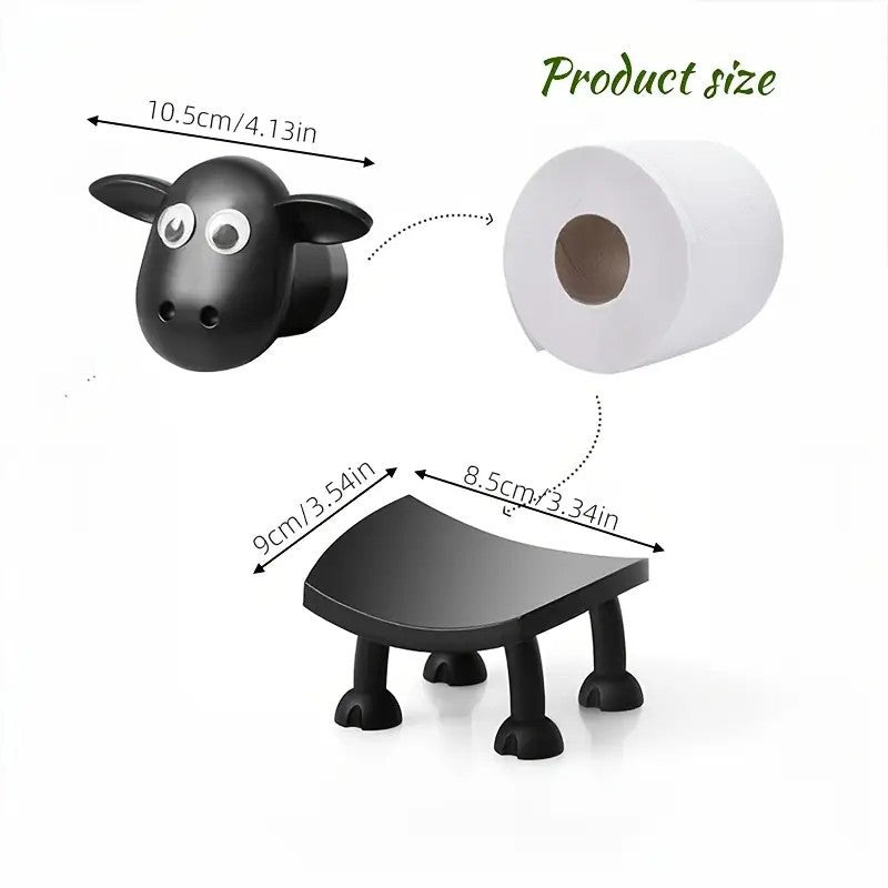 Cute sheep shaped toilet paper holder suitable for fashionable home decoration tissue storage bathroom accessories decoration rack
