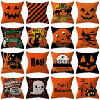 Retro Halloween Throw Pillow Cover