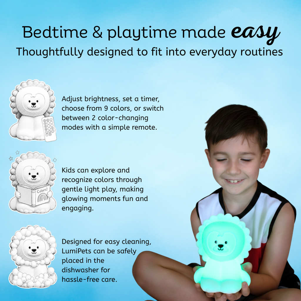 LumiPets® Luther the Lion- Children's Touch Night Light