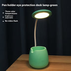 Creative USB Table Light Morden College Dorm Bedroom Study Led Desk Lamp Pen Container Macaroon Eye Protection Ring Table Lamp Decorative Table Lamp Cute Study Lamps for Bedroom Décor