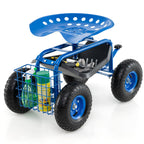 4-Wheel Rolling Garden Cart Work Seat