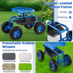 4-Wheel Rolling Garden Cart Work Seat