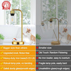 Set Of 2 Gold Table Lamps With 2 USB Ports Dimmable