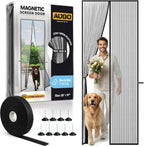 AUGO Heavy Duty Magnetic Screen Door - Self-Sealing for Ultimate Bug Protection