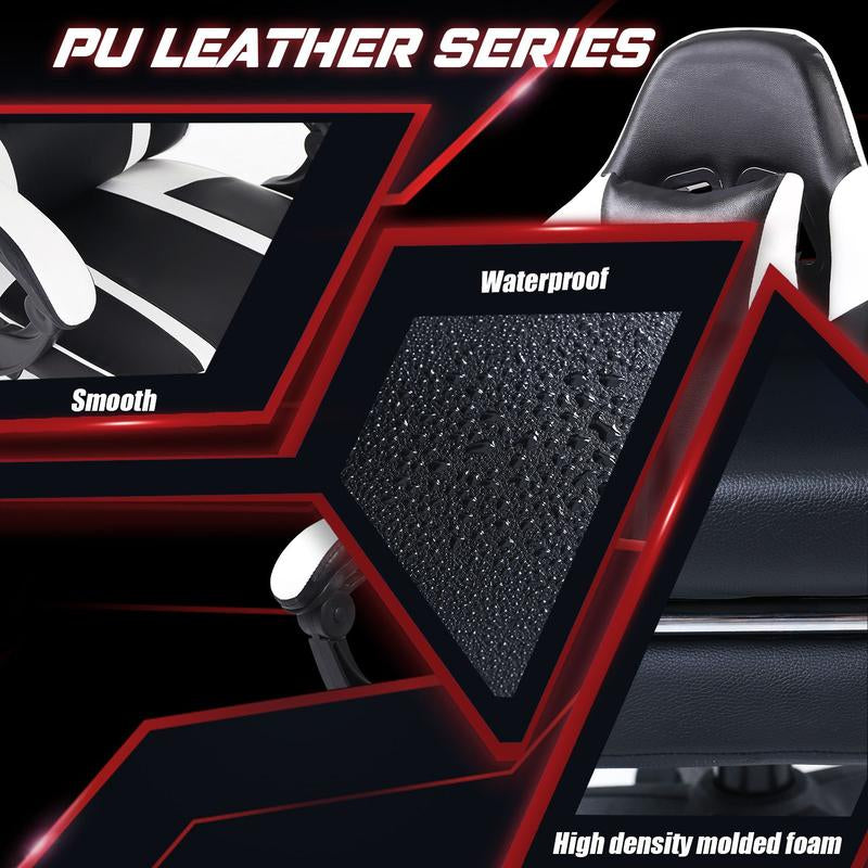 Bellemave Office  Gaming Chairs for Adults PU Leather Gaming or Office Chair with Footrest 360°Swivel Adjustable Lumbar Pillow Comfortable Computer Chair Ergonomic Design