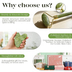 BAIMEI Icyme Gua Sha & Jade Roller Facial Tool Set for Puffiness and Redness Reducing