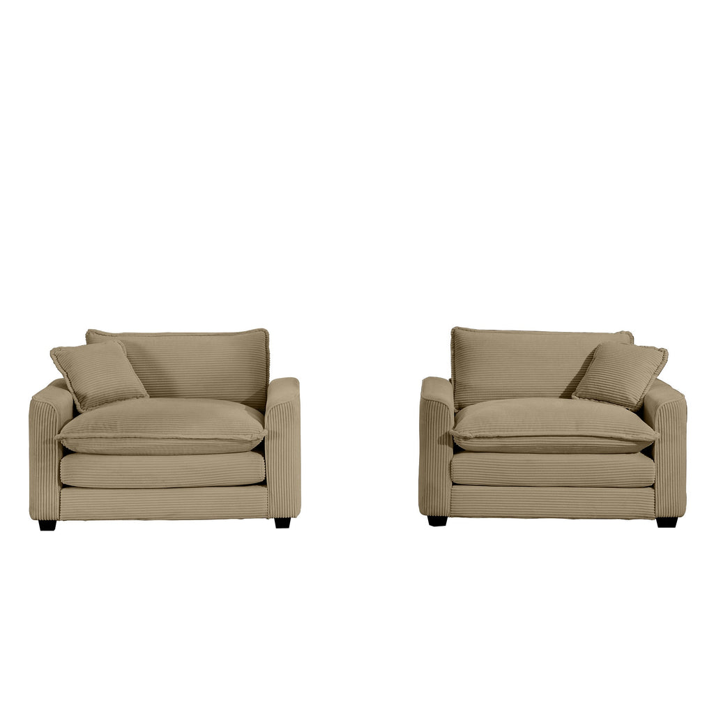 Luxe & Sophisticated Deep Seated Pair of Single Chairs