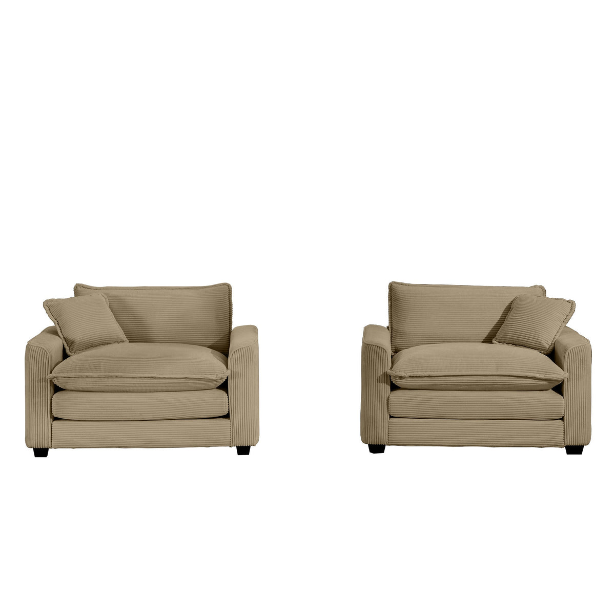 Luxe & Sophisticated Deep Seated Pair of Single Chairs