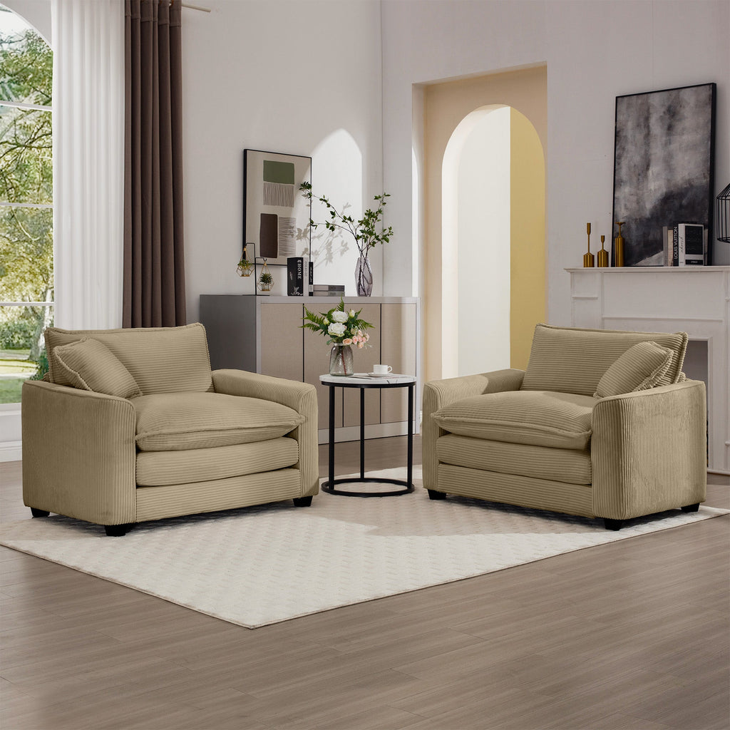 Luxe & Sophisticated Deep Seated Pair of Single Chairs