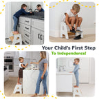 2-Step Wooden Stool for Kids