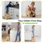 2-Step Wooden Stool for Kids