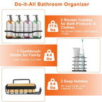 5-Pack: Shower Caddy, Pantry, Kitchen Shelves with 18 Inbuilt Hooks
