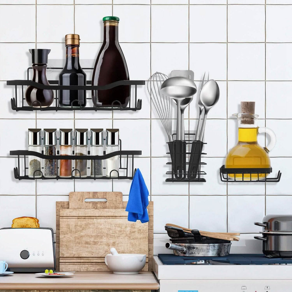 5-Pack: Shower Caddy, Pantry, Kitchen Shelves with 18 Inbuilt Hooks