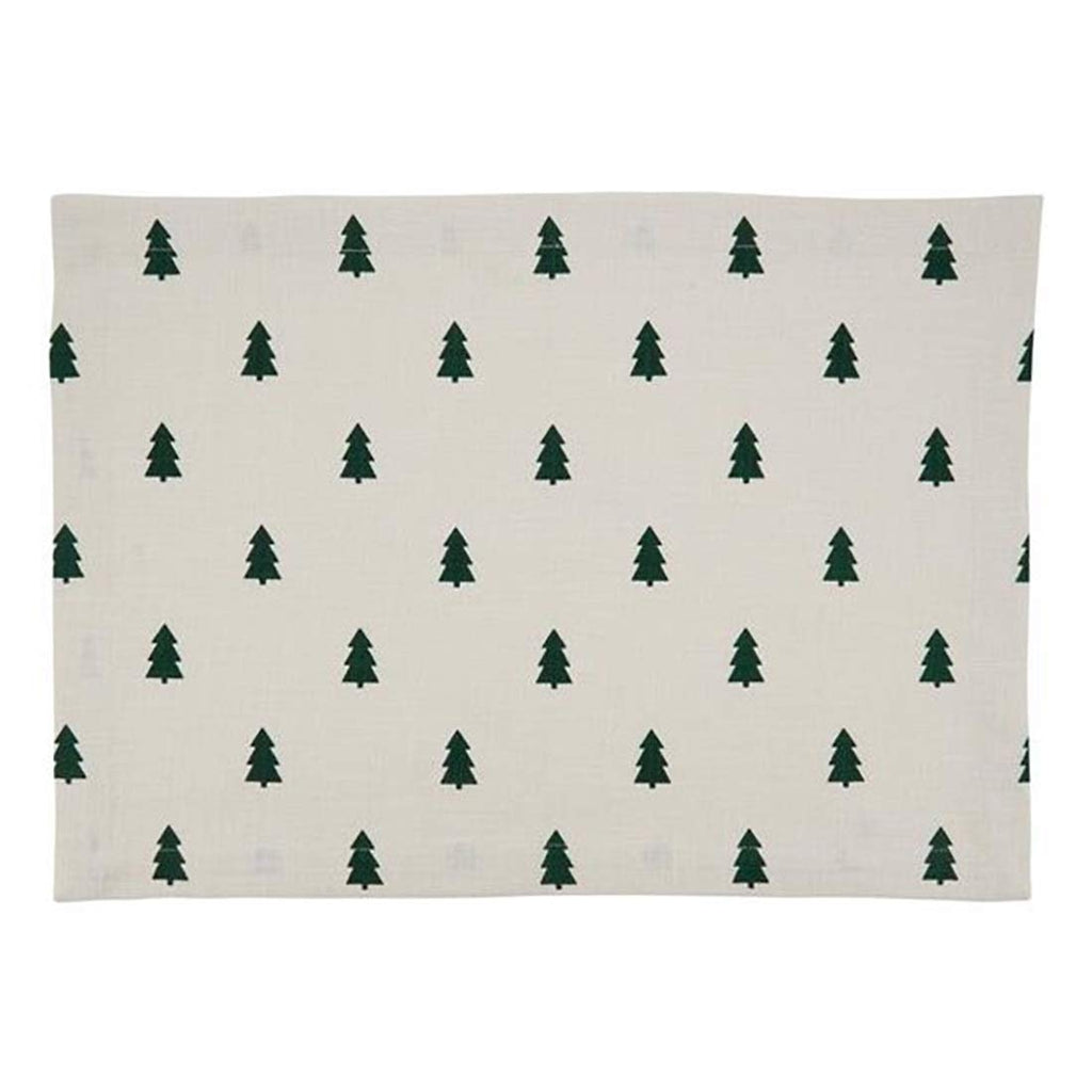 Fennco Styles Christmas Tree Cotton Table Runner 14" W x 72" L - Ivory Holiday Table Cover for Home Décor, Everyday Use, Banquet, Family Gathering and Special Occasion