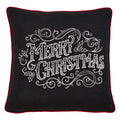 Fennco Styles Tableau Noir Collection Farmhouse Typography Stitched Pillow and Case – Black Deorcative Pillow and Case for Couch, Living Room and Holiday Décor