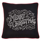Fennco Styles Tableau Noir Collection Farmhouse Typography Stitched Pillow and Case – Black Deorcative Pillow and Case for Couch, Living Room and Holiday Décor