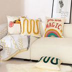 Fennco Styles Embroidery Giraffe Decorative Cotton Throw Pillow 17" W x 17" L