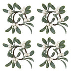 Fennco Styles Handmade Christmas Decorative Napkin Rings, Set of 4 - Green Napkin Holders for Home, Dining Room, Banquet, Family Gathering, Holiday Decor and Special Occasion