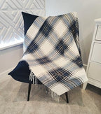 Fennco Styles Classic Plaid Pattern Fringe Throw Blanket 50" W x 60" L - Rustic Cozy Blanket for Home, Couch, Bedroom, Living Room, Office, and Holiday Décor