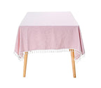 Fennco Styles Modern Houndstooth Design Everyday Tablecloth 40" W X 56" L - Yellow Cotton Blend Tassels Table Cover for Dining Room, Banquets, Holidays, Special Events and Home Décor