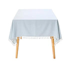 Fennco Styles Modern Houndstooth Design Everyday Tablecloth 40" W X 56" L - Yellow Cotton Blend Tassels Table Cover for Dining Room, Banquets, Holidays, Special Events and Home Décor