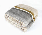 Fennco Styles Wheat Pattern Plush Extra Warm and Soft Throw Blanket 59" W x 79" L - Grey Flannel Fleece Large Blanket for Couch, Bedroom, Living Room Décor