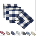 Fennco Styles Buffalo Check Design Cloth Napkins 18" W x 18" L, Set of 4 - Handmade in USA - Plaid Rustic Dinner Napkins for Everyday Use, Banquet, Holiday, Family Gathering and Special Occasion