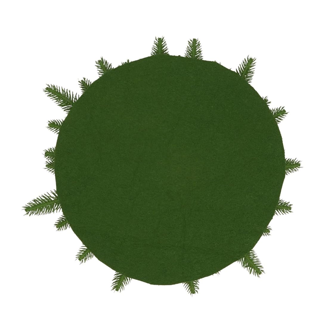 Fennco Styles Evergreen Pinecone Decorative Placemat 15" Round, 1-Piece - Green Holiday Design Table Mat for Home, Christmas Décor, Dining Table, Banquets, Special Events