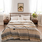 Fennco Styles Wheat Pattern Plush Extra Warm and Soft Throw Blanket 59" W x 79" L - Grey Flannel Fleece Large Blanket for Couch, Bedroom, Living Room Décor