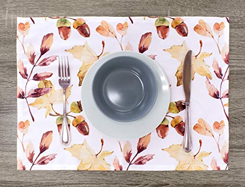 Fennco Styles Cottage Watercolor Acorn Leaves 16 x 72 Inch Table Runner – Multicolor Table Runner for Thanksgiving Dinner, Family Gathering, Special Event