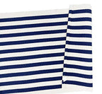 Fennco Styles Woven Classic Striped Area Rug 24" W x 51" L - Navy Blue Cotton Blend Carpet Indoor Outdoor Floor Mat for Living Room, Entryway, Bedroom and Floor Décor