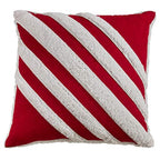 Fennco Styles Holiday Sherpa Design Decorative Throw Pillow 17 x 17 Inch - Red Accent Pillow for Home, Couch, Living Room and Christmas Décor