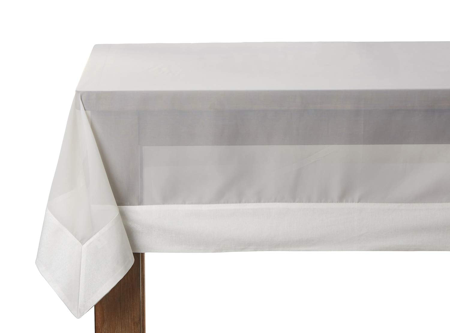 Fennco Styles Simple Collection Elegant Sheerness Satin Border Table Linens – 2 Colors Table Linens for Wedding, Formal Banquets, Special Events and Home Décor