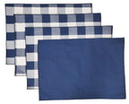 Fennco Styles Buffalo Check Double Layers Reversible Placemats 14" W x 20" L, Set of 4 - Handmade in USA - Plaid Table Mats for Everyday Use, Banquet, Holiday, Family Gathering, Special Occasion