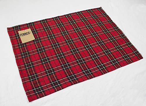 Fennco Styles Holiday Tartan Plaid Dazzle Christmas Decorative Table Runner - Red Table Cover for Winter Holidays, Home Decor, Family Gatherings