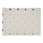 Fennco Styles Christmas Tree Cotton Table Runner 14" W x 72" L - Ivory Holiday Table Cover for Home Décor, Everyday Use, Banquet, Family Gathering and Special Occasion