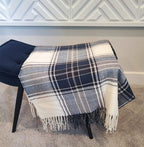 Fennco Styles Classic Plaid Pattern Fringe Throw Blanket 50" W x 60" L - Rustic Cozy Blanket for Home, Couch, Bedroom, Living Room, Office, and Holiday Décor