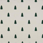 Fennco Styles Christmas Tree Cotton Table Runner 14" W x 72" L - Ivory Holiday Table Cover for Home Décor, Everyday Use, Banquet, Family Gathering and Special Occasion