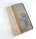 Fennco Styles Wheat Pattern Plush Extra Warm and Soft Throw Blanket 59" W x 79" L - Grey Flannel Fleece Large Blanket for Couch, Bedroom, Living Room Décor
