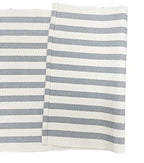Fennco Styles Woven Classic Striped Area Rug 24" W x 51" L - Navy Blue Cotton Blend Carpet Indoor Outdoor Floor Mat for Living Room, Entryway, Bedroom and Floor Décor
