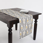 Fennco Styles Bansuri Ikat Design Cotton Table Runner 16" W x 72" L - Gray Rectangular Table Cover for Home, Dining Table Decor, Banquets, Family Gathering and Special Occasion