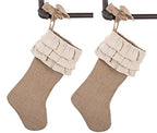 Fennco Styles Capucine Ruffled Holiday Design Burlap Holiday Décor Christmas Stocking 13" W x 19" L