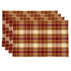 Fennco Styles Harvest Plaid Design 100% Cotton Table Runner 13" W x 72" L - Autumn Rust Table Cover for Home, Dining Table Decor, Banquet, Thanksgiving and Special Event