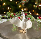 Fennco Styles Swan with Crown Christmas Holiday Decorative Figurine Statue