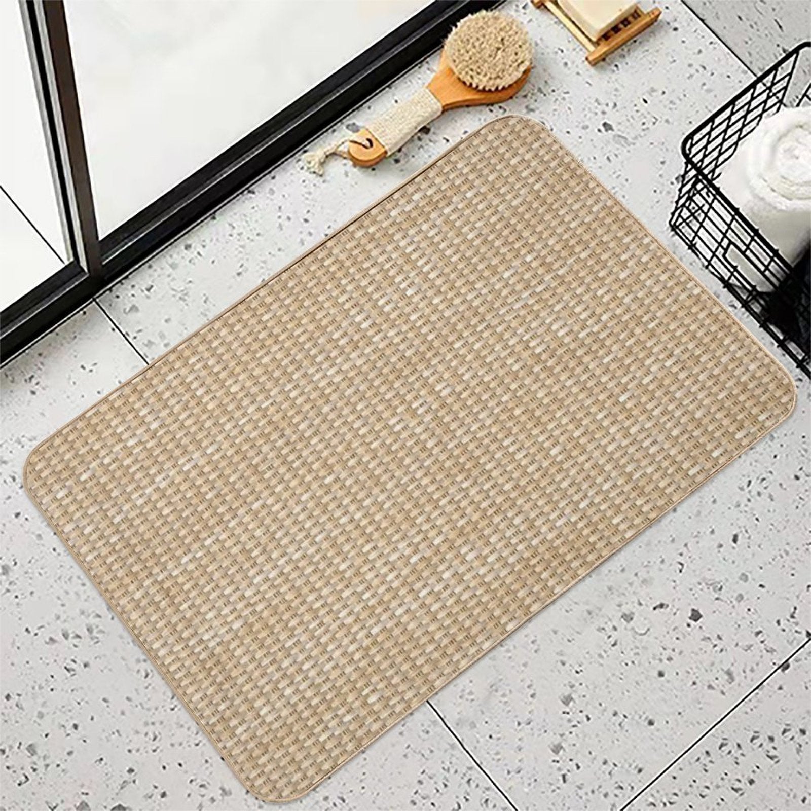 Wicker  Water and Dirt-Trapping Bath Mat Entry Mat
