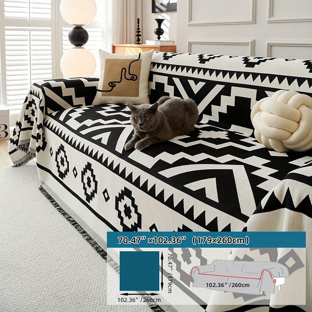 Boho-Chic All-Season Sofa Cover |Various Colors Pet Proof Couch Cover