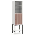 Tall Freestanding 57 Inches Bathroom Cabinet with 1 Door and 4 Shelves Narrow Storage Unit Entry Bathroom Bedroom Pantry Kitchen